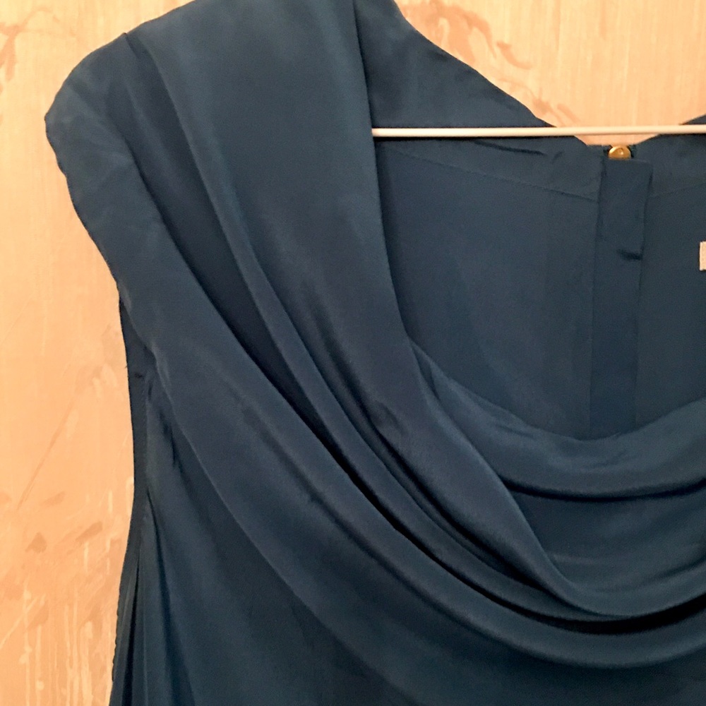 Trina Turk Blue 100% Silk Blouse - Picture 13 of 16
